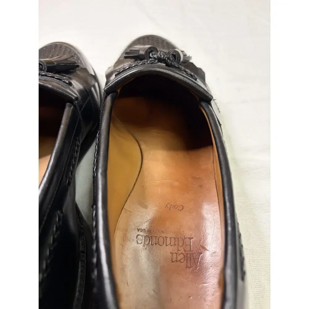 VTG Allen Edmonds Cody Black Woven Leather Tassel Loafers Men’s US 9